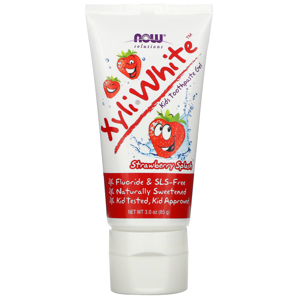 Now Foods, Solutions, XyliWhite, Kids Toothpaste Gel, Strawberry Splash, 3 oz (85 g)