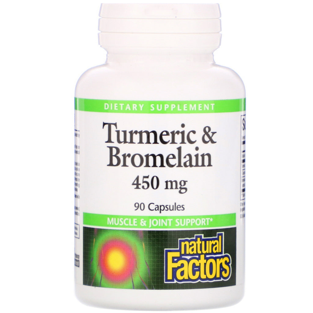 Natural Factors, Turmeric & Bromelain, 450 mg, 90 Capsules