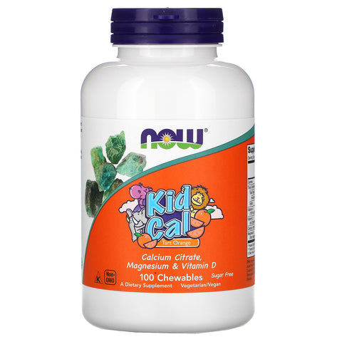 Now Foods, Kid Cal, Tart Orange, 100 Chewables