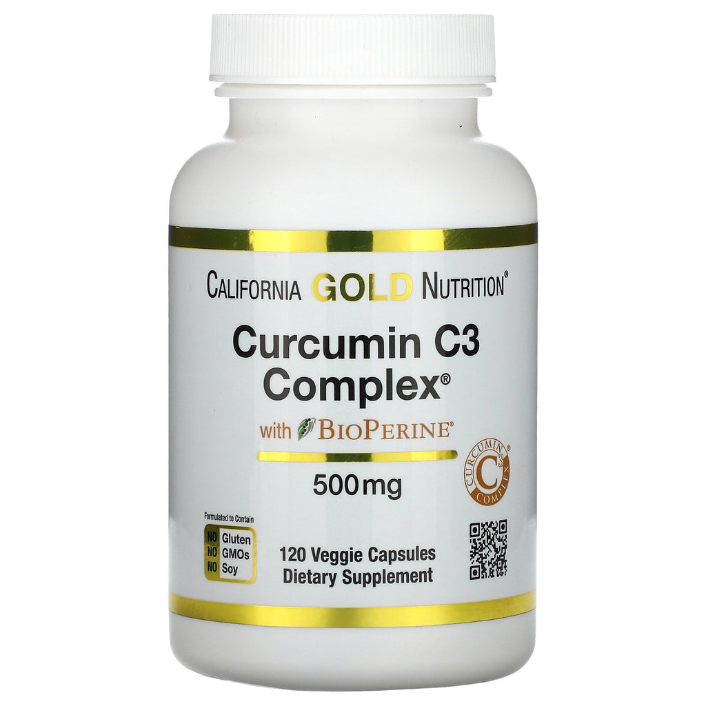 California Gold Nutrition, Curcumin C3 Complex with BioPerine, 500 mg, 120 Veggie Capsules