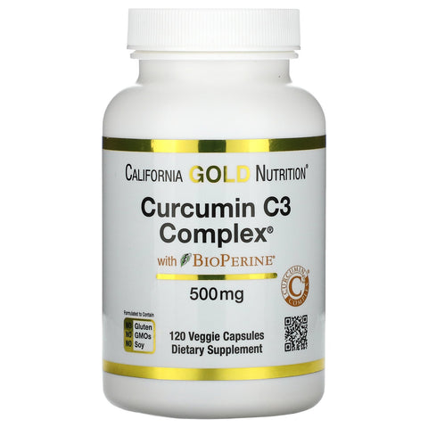 California Gold Nutrition, Curcumin C3 Complex with BioPerine, 500 mg, 120 Veggie Capsules