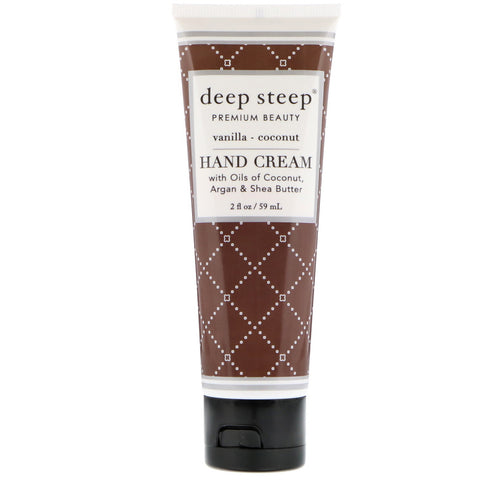 Deep Steep, Hand Cream, Vanilla - Coconut, 2 fl oz (59 ml)