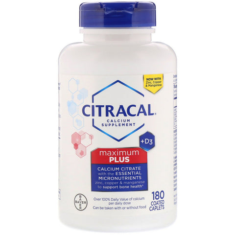 Citracal, Maximum Plus +D3, 180 Coated Caplets