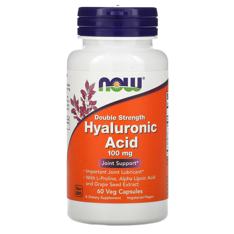 Now Foods, Hyaluronic Acid, Double Strength, 100 mg, 60 Veg Capsules