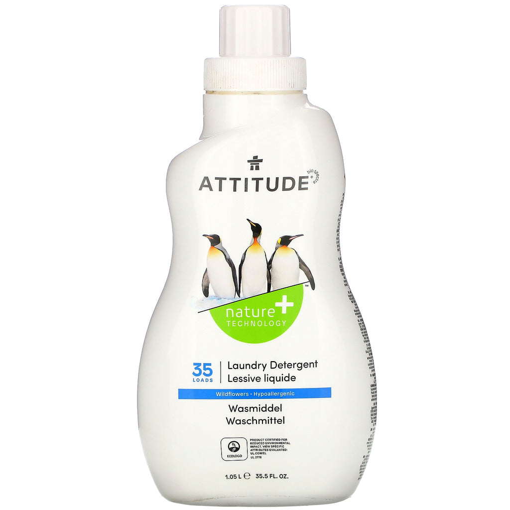 ATTITUDE, Laundry Detergent, Wildflowers , 35 Loads, 33.5 fl oz (1.05 l)