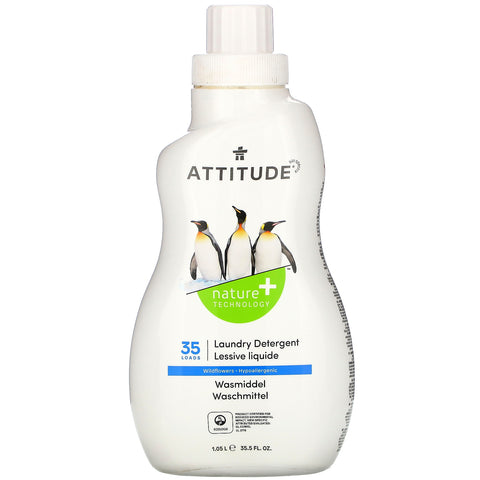 ATTITUDE, Laundry Detergent, Wildflowers , 35 Loads, 33.5 fl oz (1.05 l)