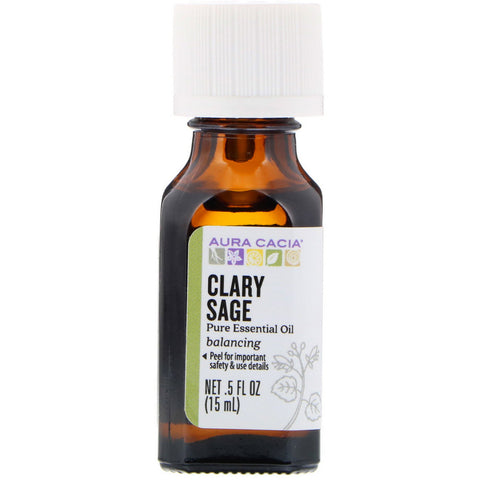 Aura Cacia, Pure Essential Oils, Clary Sage, .5 fl oz (15 ml)