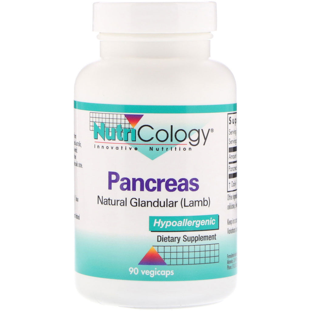 Nutricology, Pancreas, Natural Glandular (Lamb), 90 Vegicaps