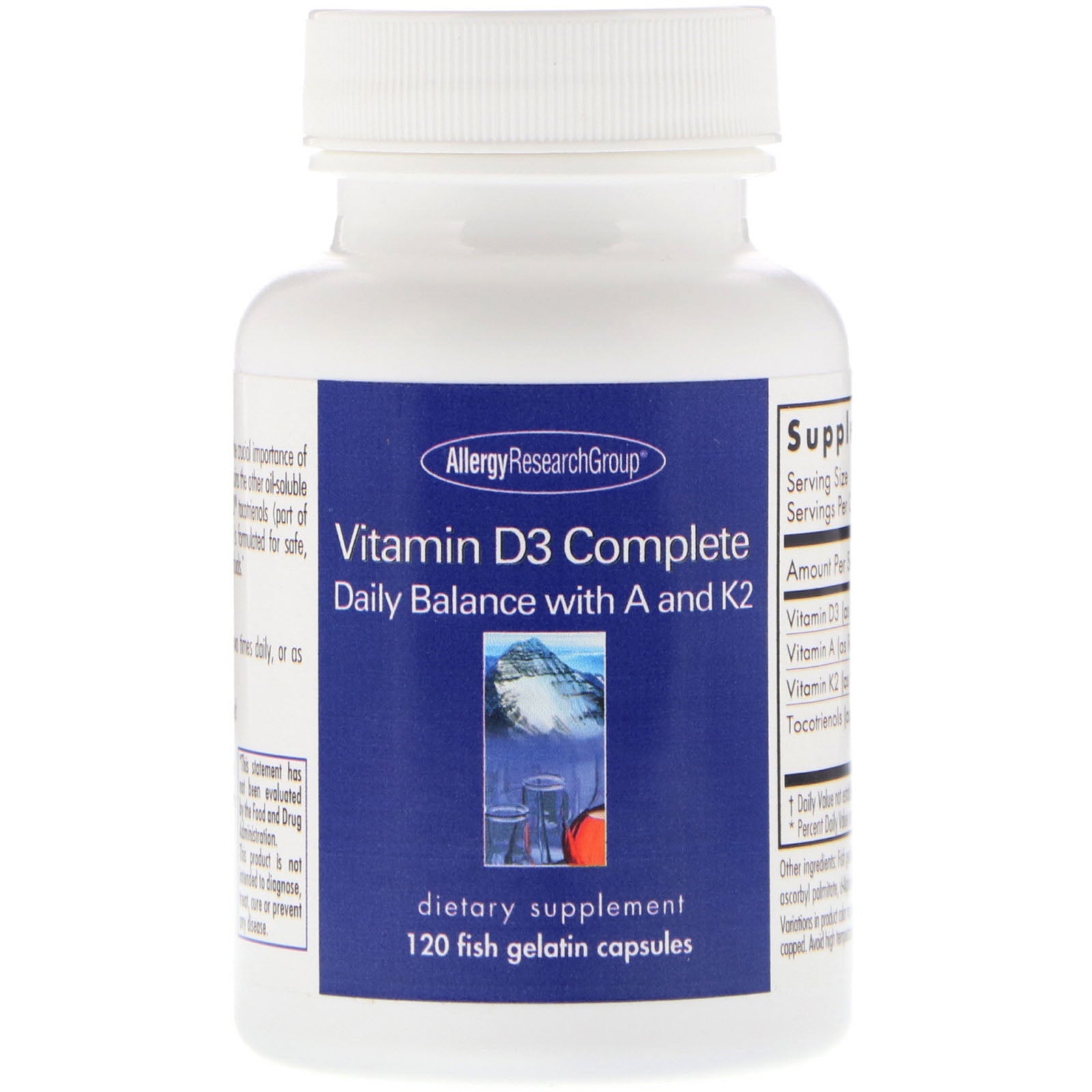 Allergy Research Group, Vitamin D3 Complete, 120 Fish Gelatin Capsules