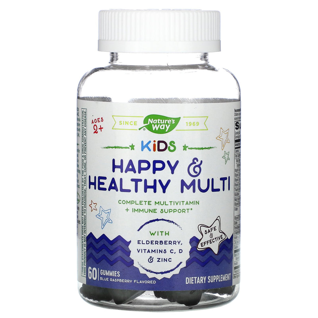 Nature's Way, Kids, Happy & Healthy Muliti, Ages 2 +, Blue Raspberry, 60 Gummies