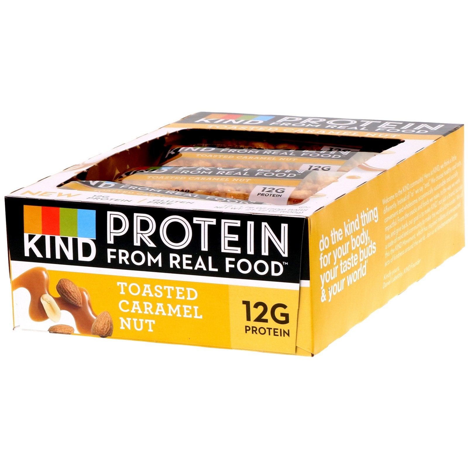 KIND Bars, Protein Bars, Toasted Caramel Nut, 12 Bars, 1.76 oz (50 g) Each