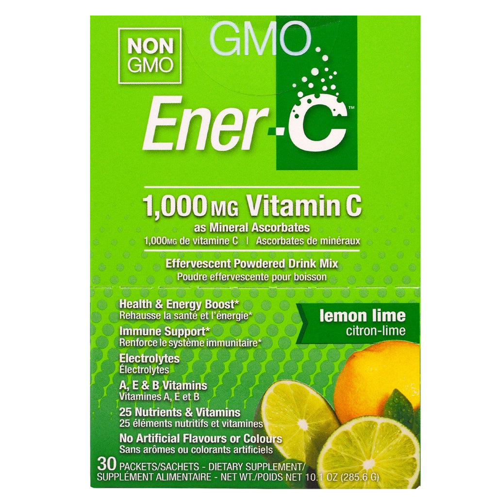 Ener-C, Vitamin C, Effervescent Powdered Drink Mix, Lemon Lime, 30 Packets, 10.1 oz. (285.6 g)