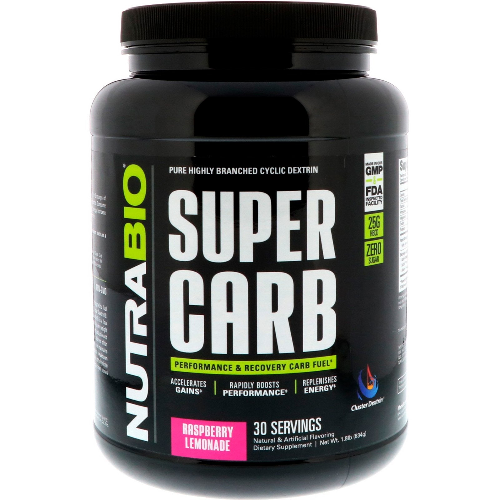 NutraBio Labs, Super Carb, Raspberry Lemonade, 1.8 lb (834 g)