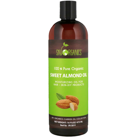 Sky Organics, 100% Pure Organic, Sweet Almond Oil, 16 fl oz (473 ml)