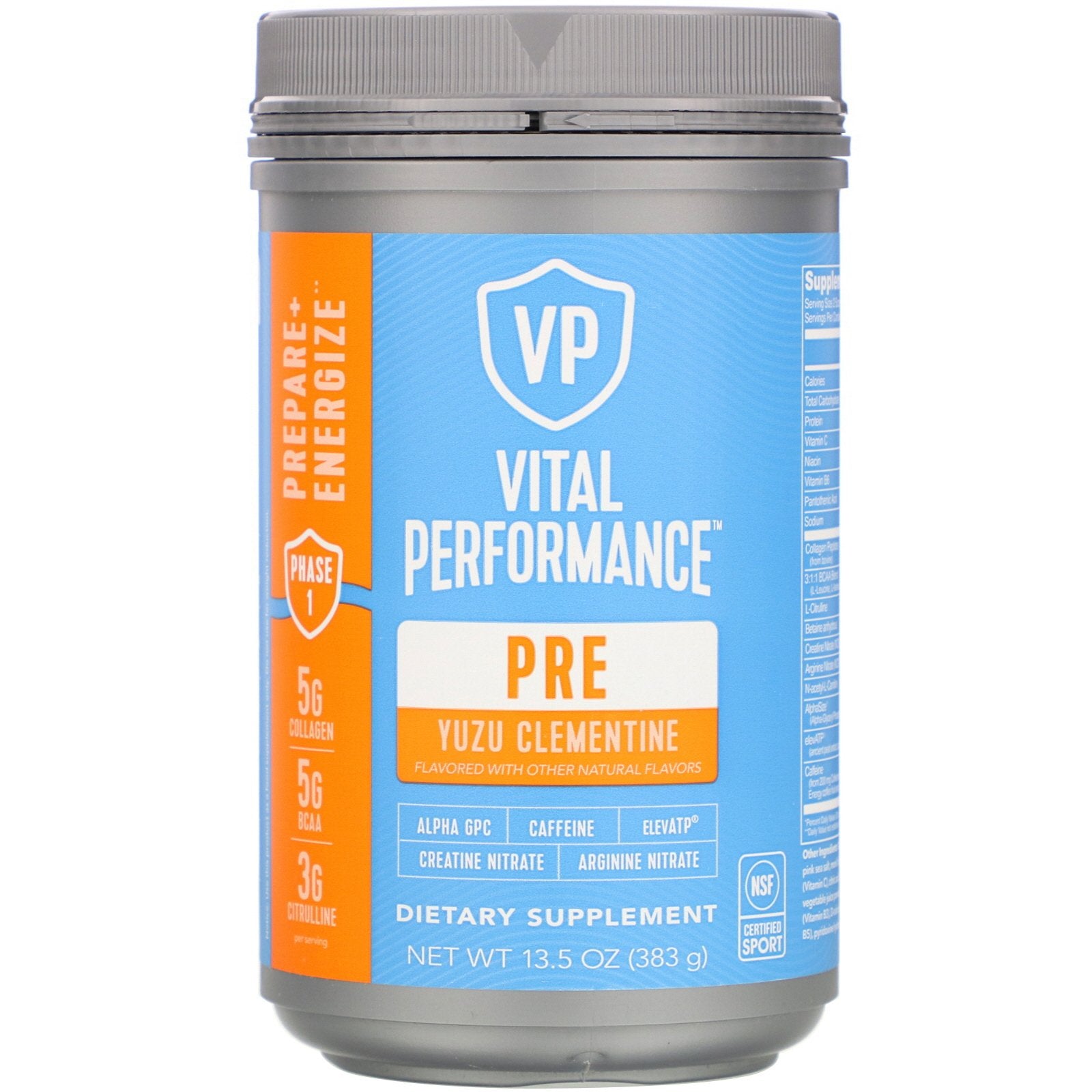 Vital Proteins, Vital Performance, Pre, Yuzu Clementine, 13.5 oz (383 g)