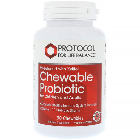 Protocol for Life Balance, Chewable Probiotic, For Children and Adults, 90 Chewables