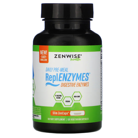 Zenwise Health, Daily Pre-Meal, ReplENZYMES, Digestive Enzymes, 125 Vegetarian Capsules