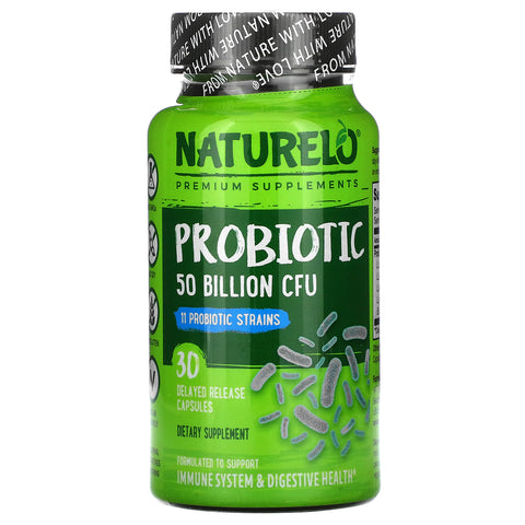 NATURELO, Probiotic, 50 Billion CFU, 30 Delayed Release Capsules