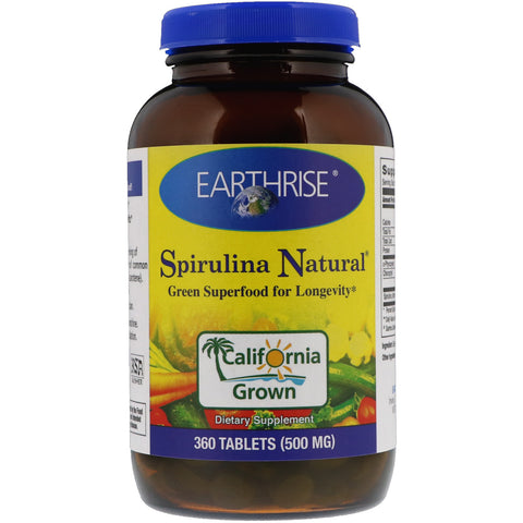 Earthrise, Spirulina Natural, 500 mg, 360 Tablets