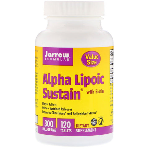 Jarrow Formulas, Alpha Lipoic Sustain with Biotin, 300 mg, 120 Tablets