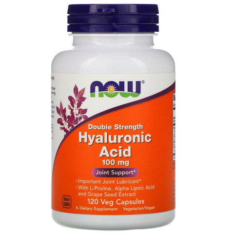 Now Foods, Hyaluronic Acid, Double Strength, 100 mg, 120 Veg Capsules