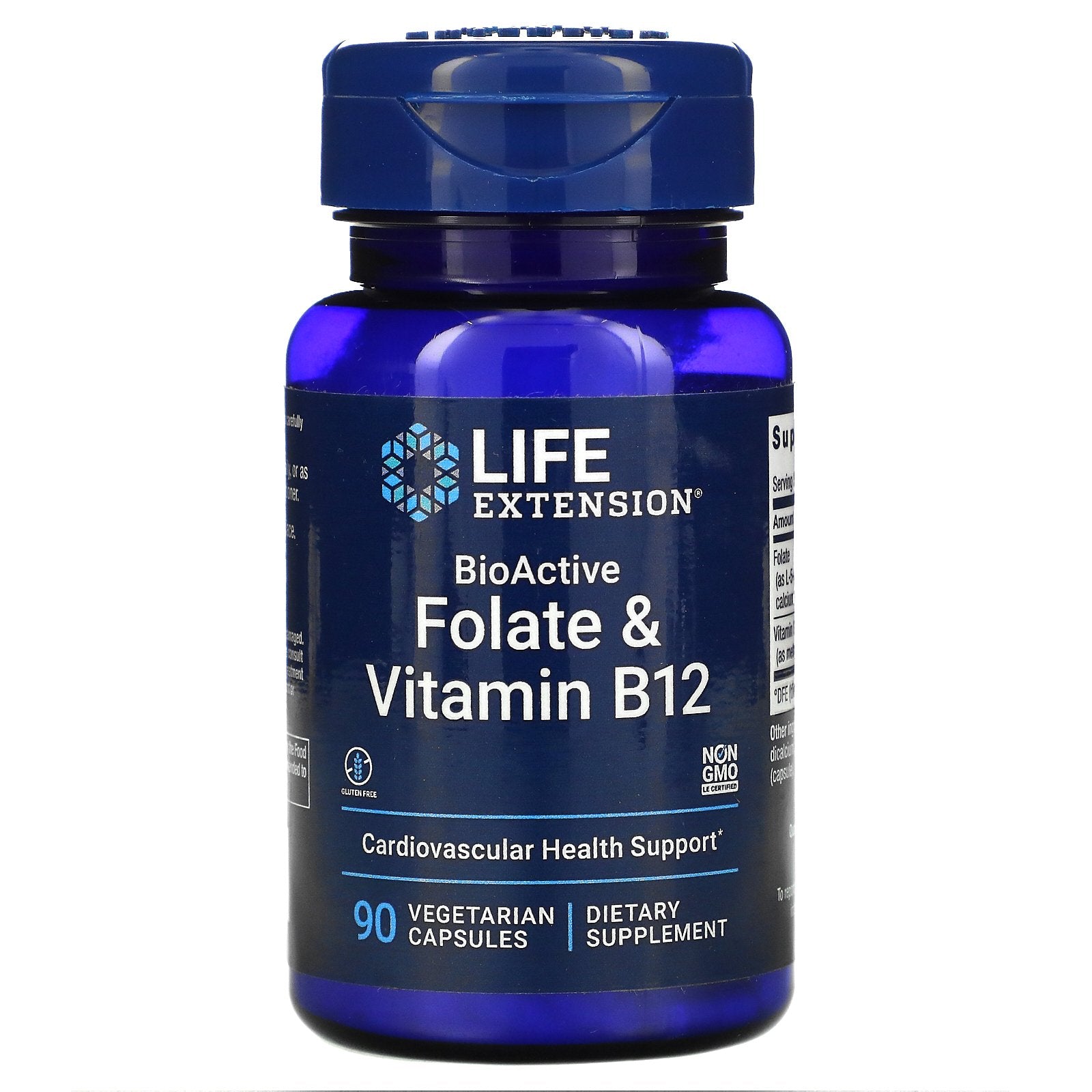 Life Extension, BioActive, Folate & Vitamin B12, 90 Vegetarian Capsules