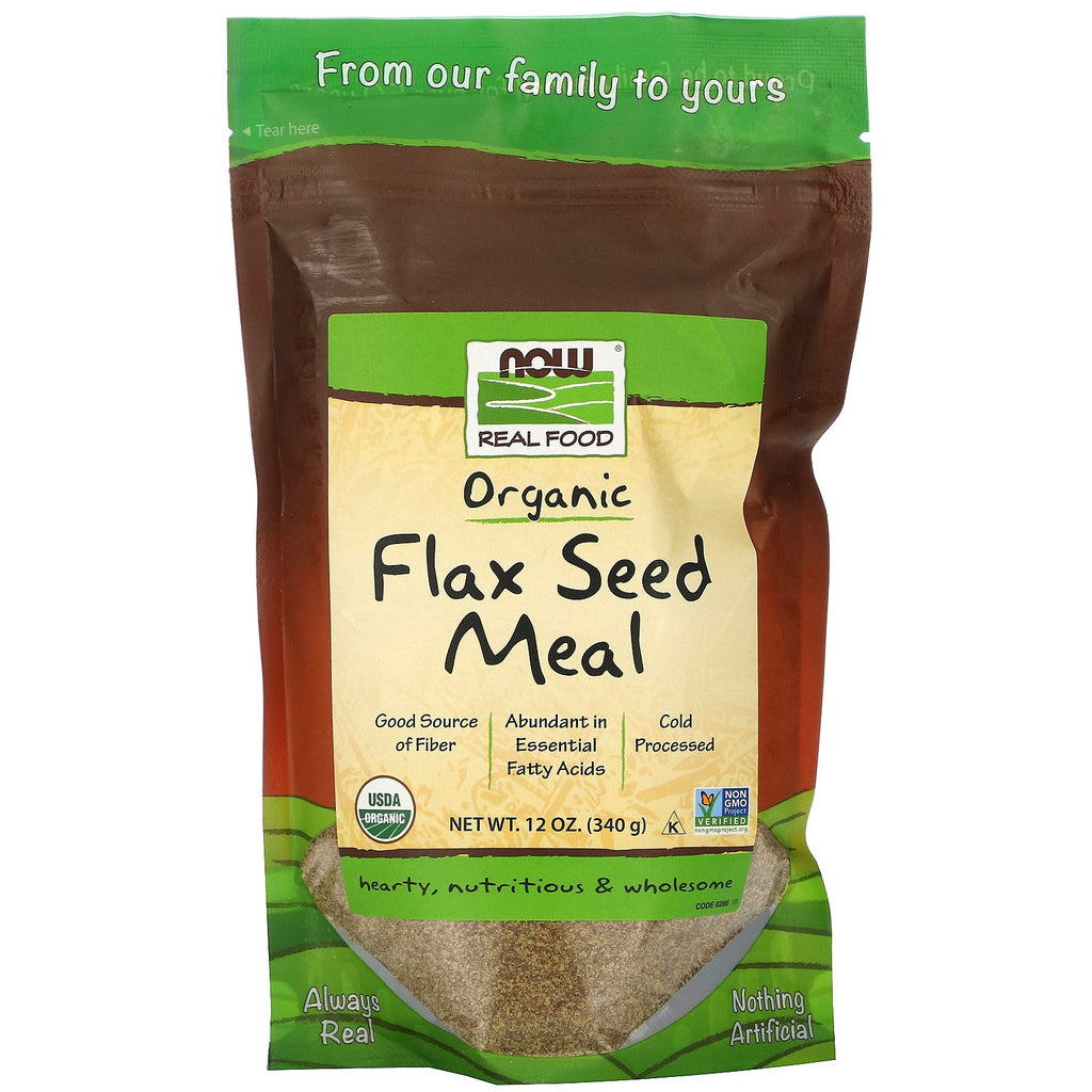 Now Foods, Real Food, Organic Flax Seed Meal, 12 oz (340 g)