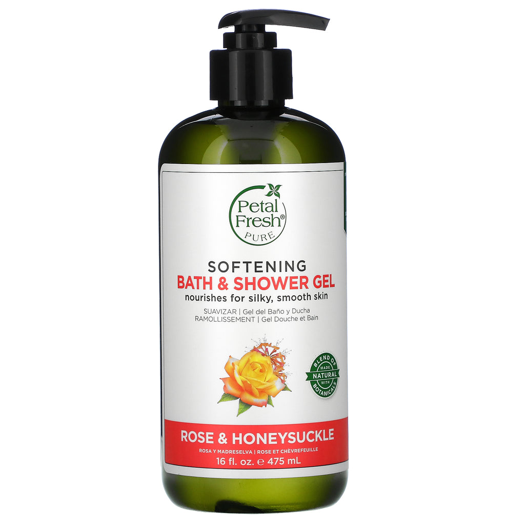 Petal Fresh, Softening Bath & Shower Gel, Rose & Honeysuckle, 16 fl oz (475 ml)