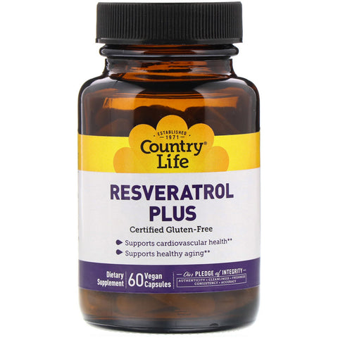 Country Life, Resveratrol Plus, 60 Vegan Capsules