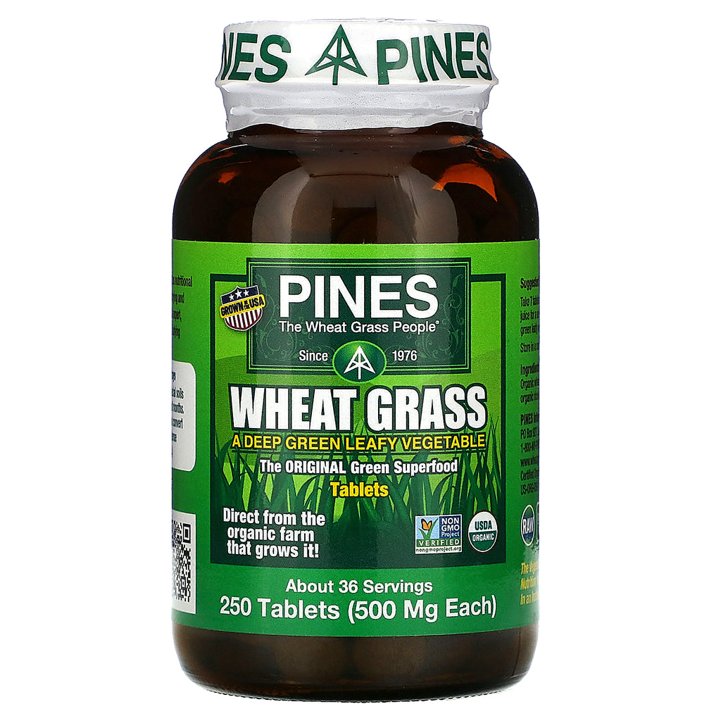 Pines International, Wheat Grass, 500 mg, 250 Tablets